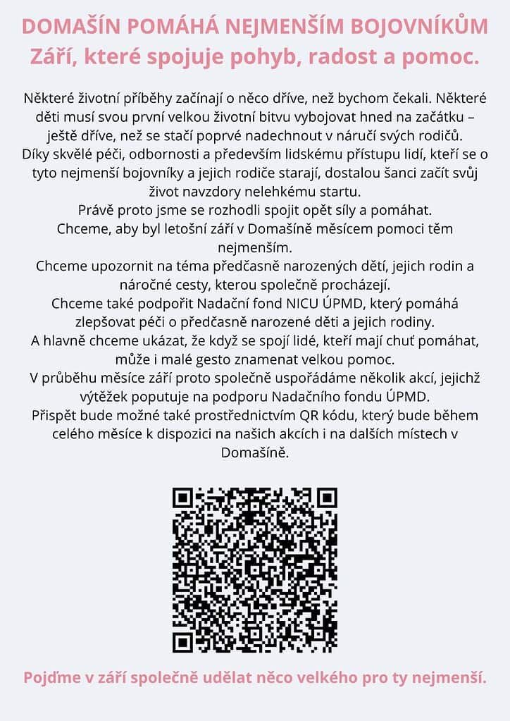 Nadační Fond NICU ÚPMD – Domasin Predmluva